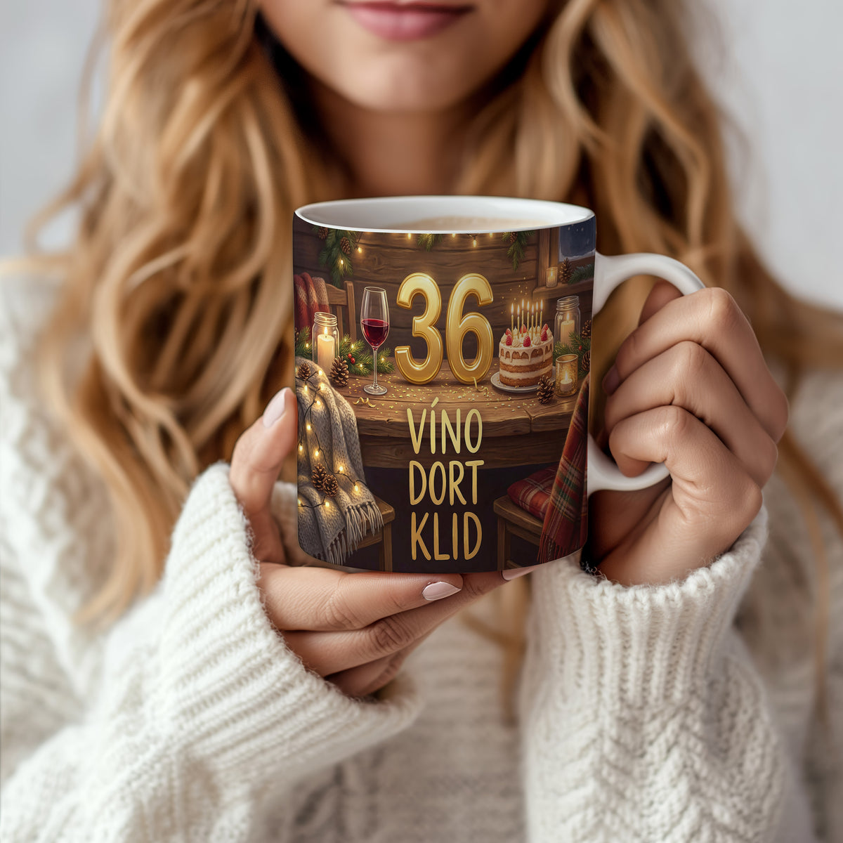 Narozeninový hrnek 36 let – VÍNO DORT KLID