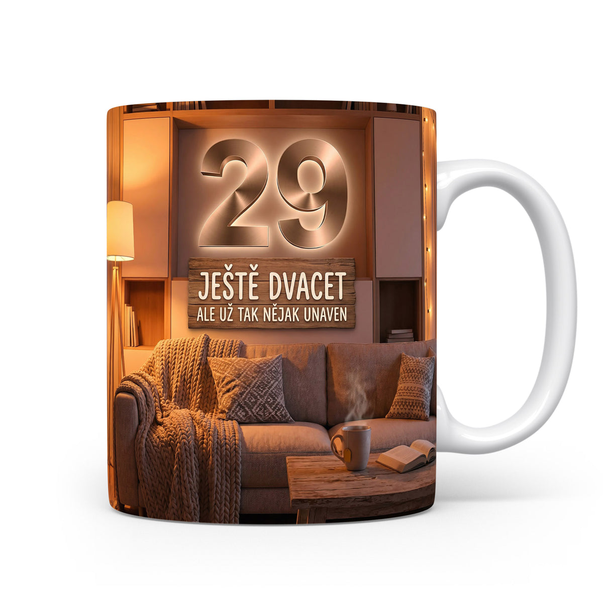 Narozeninový hrnek s číslem 29 a vtipným textem