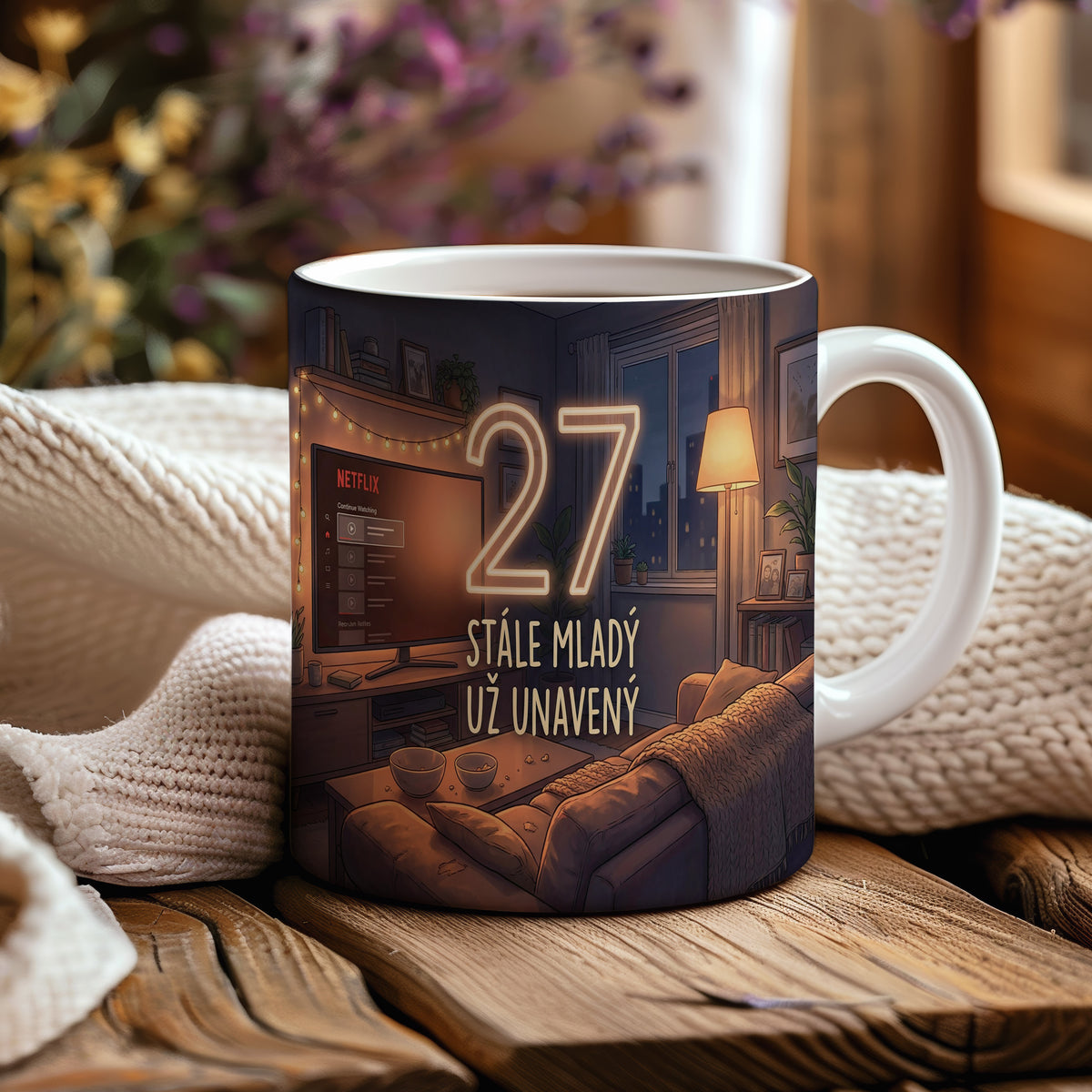 Narozeninový hrnek 27 let – STÁLE MLADÝ UŽ UNAVENÝ