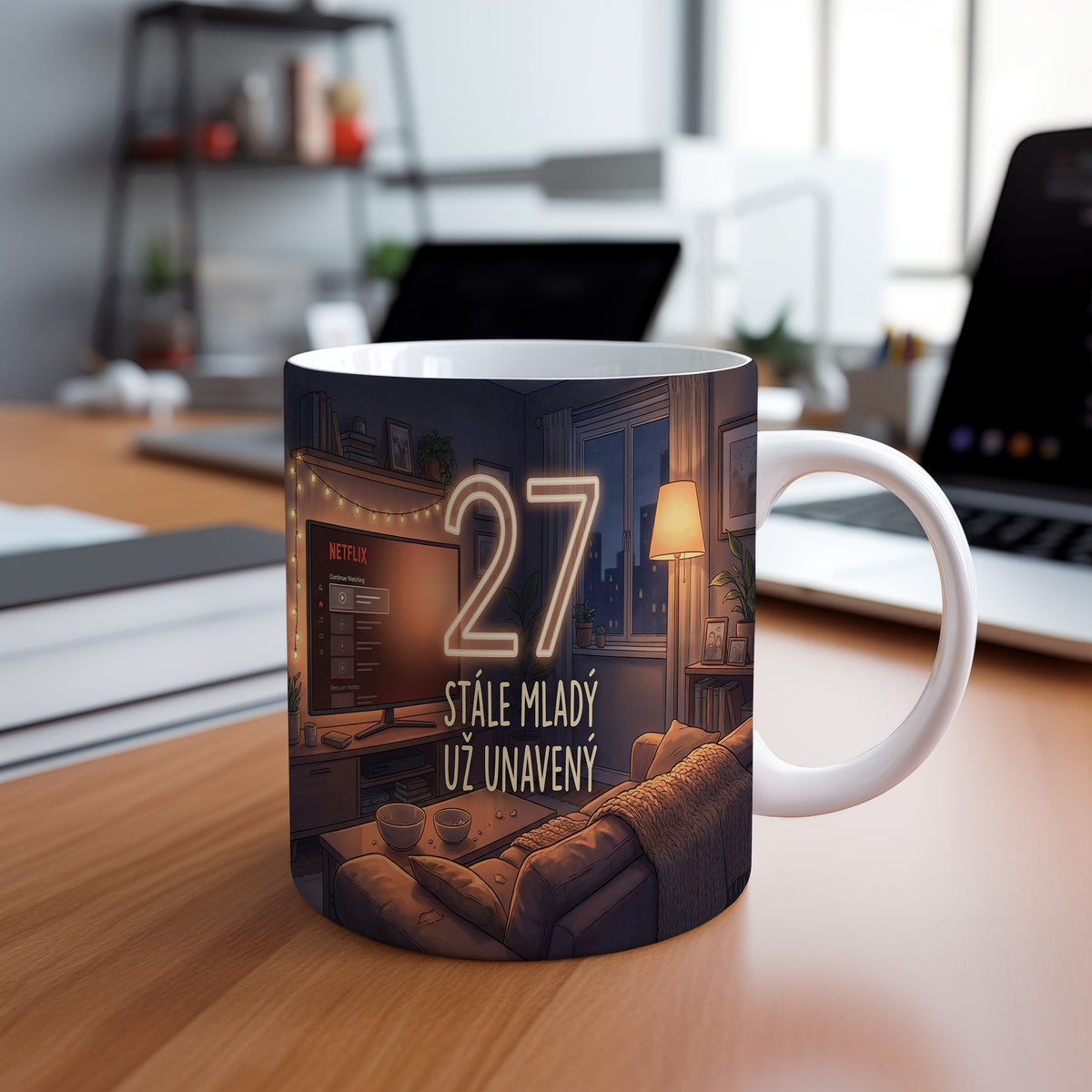 Narozeninový hrnek 27 let – STÁLE MLADÝ UŽ UNAVENÝ