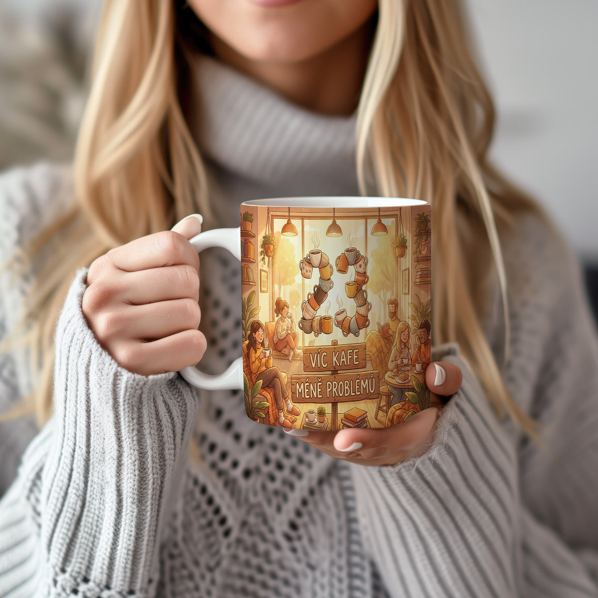 Narozeninový hrnek 25 let – VÍC KAFE MÉNĚ PROBLÉMŮ