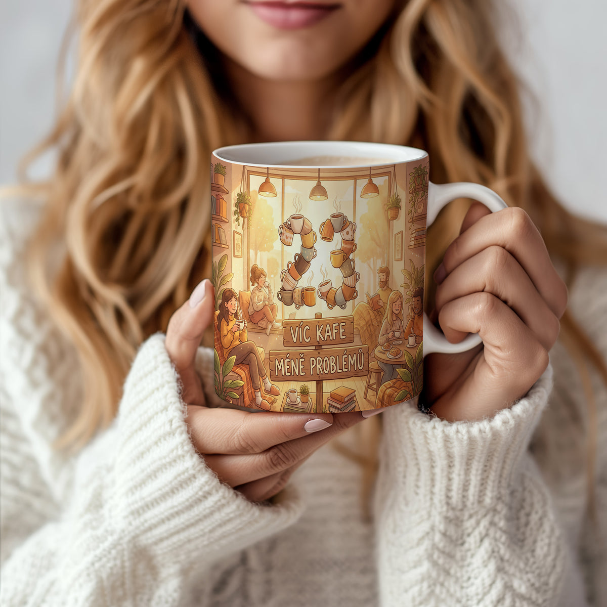 Narozeninový hrnek 25 let – VÍC KAFE MÉNĚ PROBLÉMŮ