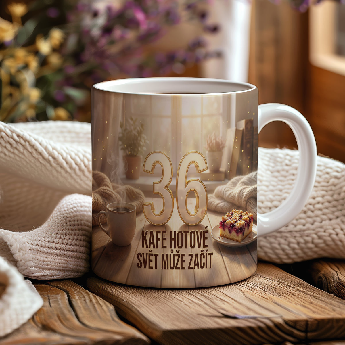 Narozeninový hrnek 36 let – KAFE HOTOVÉ SVĚT MŮŽE ZAČÍT