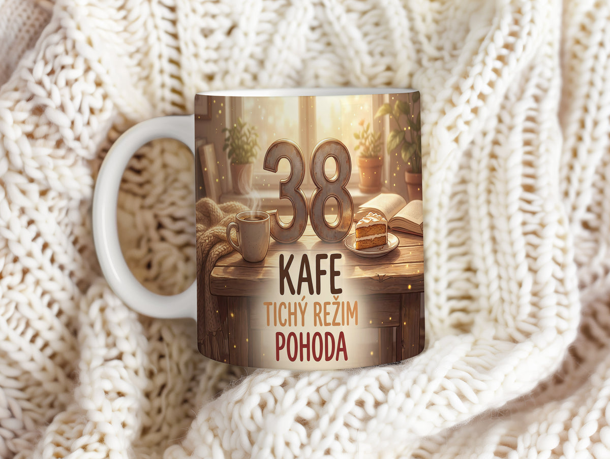 Narozeninový hrnek 38 let – KAFE TICHÝ REŽIM POHODA