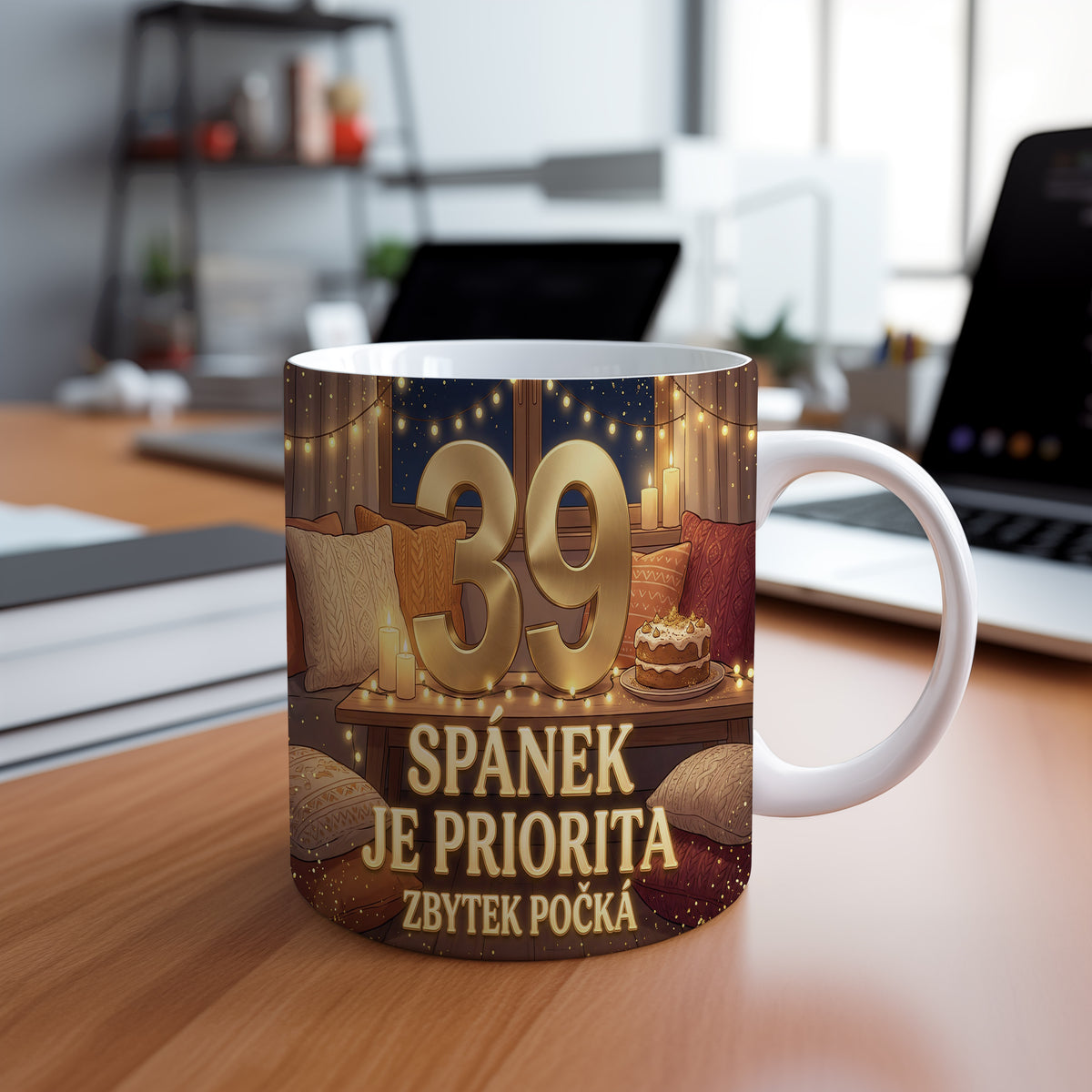 Narozeninový hrnek 39 let – SPÁNEK JE PRIORITA, ZBYTEK POČKÁ