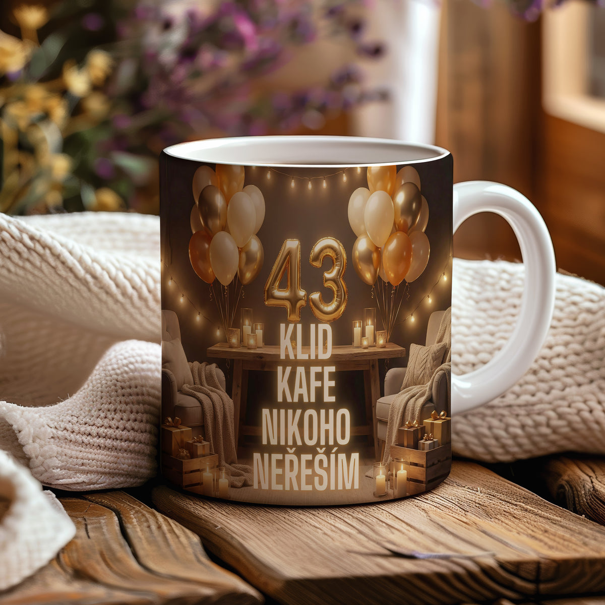 Narozeninový hrnek 43 let – KLID KAFE NIKOHO NEŘEŠÍM