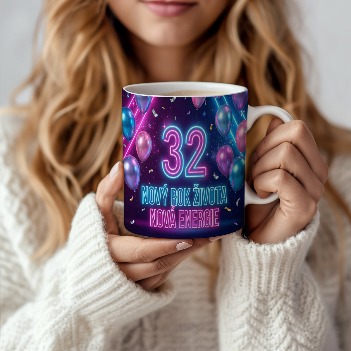 Narozeninový hrnek 32 let – NOVÝ ROK ŽIVOTA NOVÁ ENERGIE