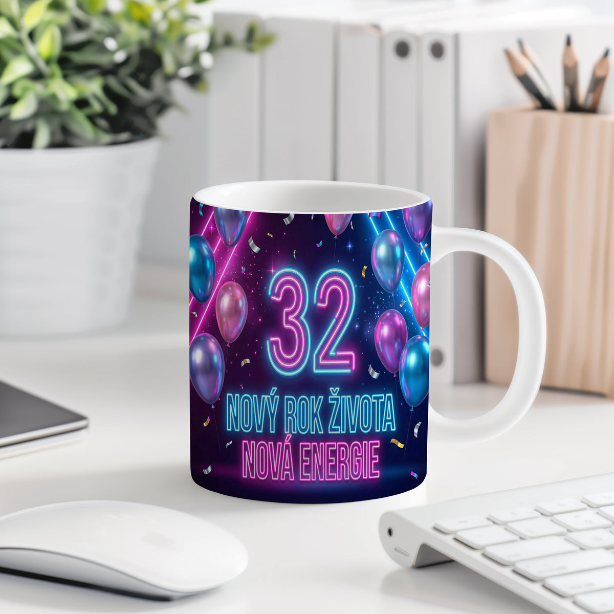 Narozeninový hrnek 32 let – NOVÝ ROK ŽIVOTA NOVÁ ENERGIE