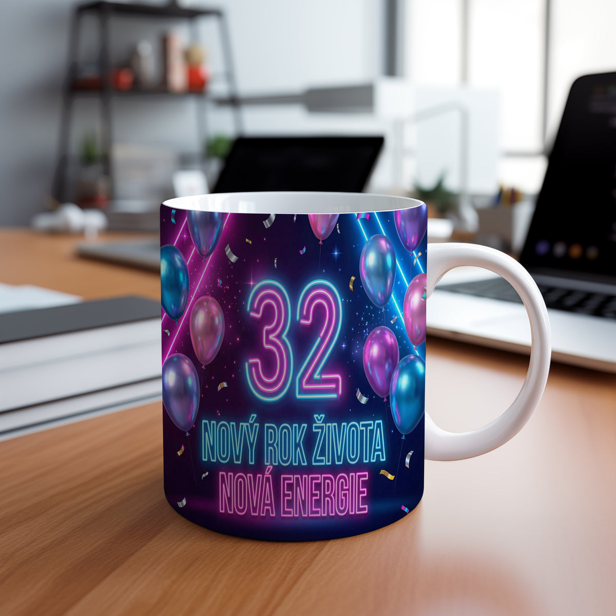 Narozeninový hrnek 32 let – NOVÝ ROK ŽIVOTA NOVÁ ENERGIE