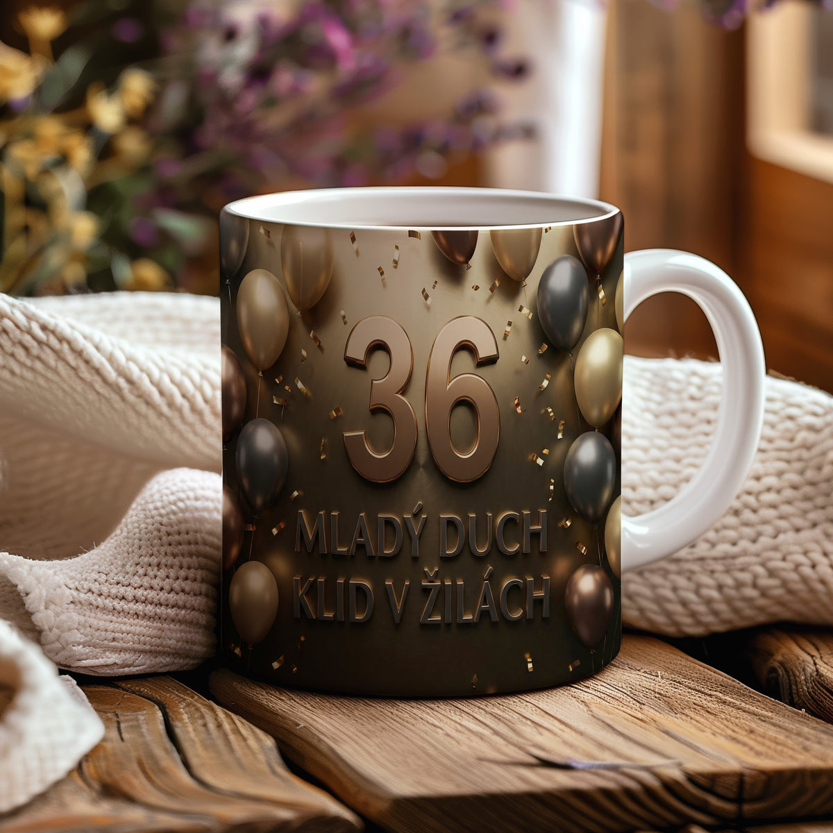 Narozeninový hrnek 36 let – MLADÝ DUCH KLID V ŽILÁCH