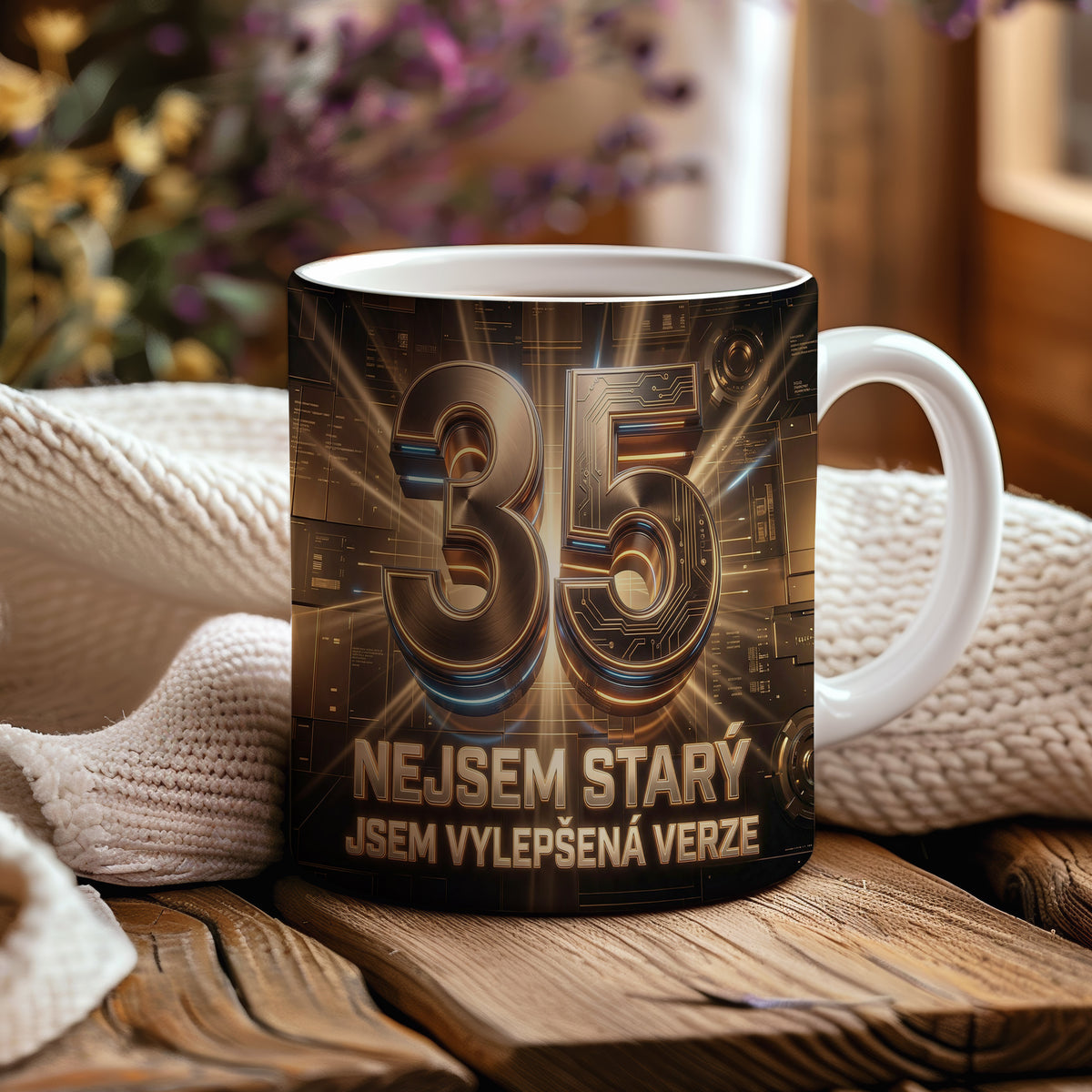 Narozeninový hrnek 35 let – NEJSEM STARÝ, JSEM VYLEPŠENÁ VERZE