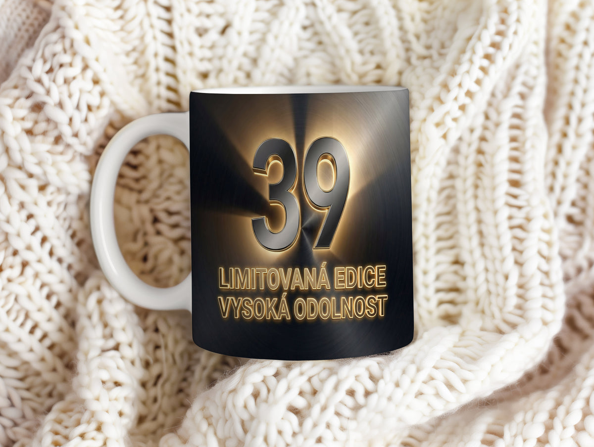 Narozeninový hrnek 39 let – LIMITOVANÁ EDICE VYSOKÁ ODOLNOST