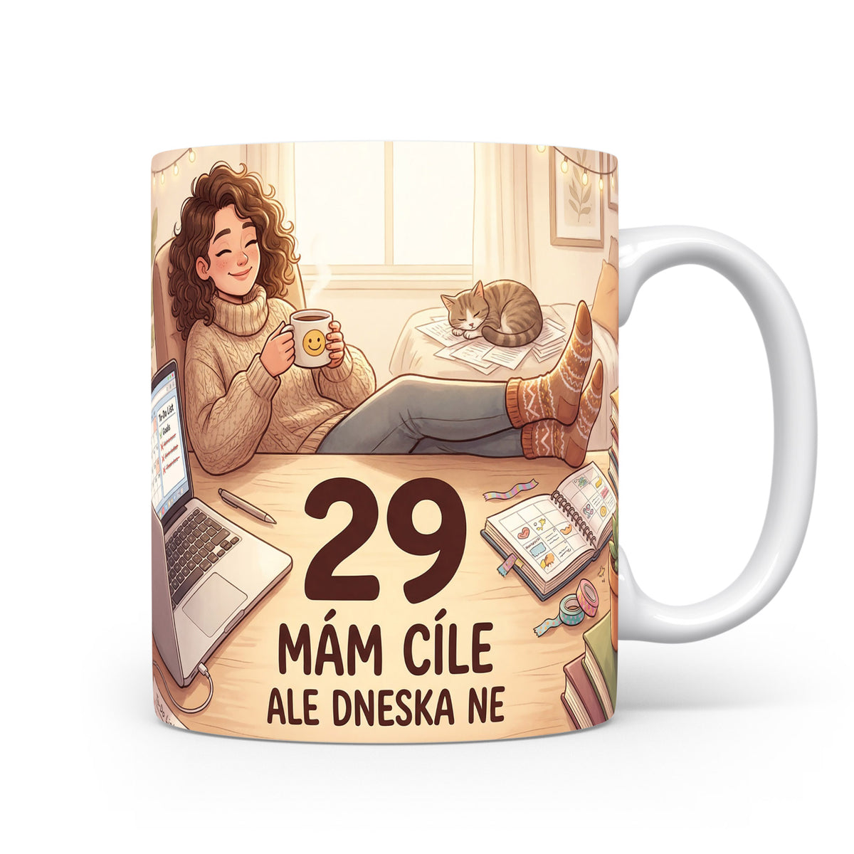 Hrnček s nápisem MÁM CÍLE ALE DNESKA NE