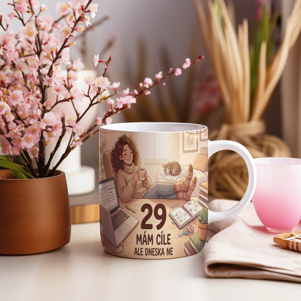 Narozeninový hrnek 29 let – MÁM CÍLE ALE DNESKA NE