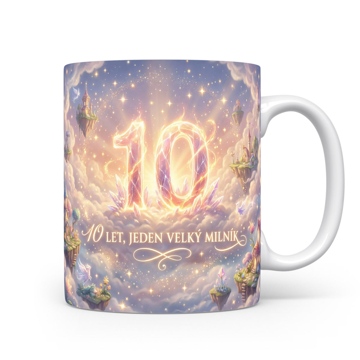 Hrnček s nápisem 10 let, jeden velký milník
