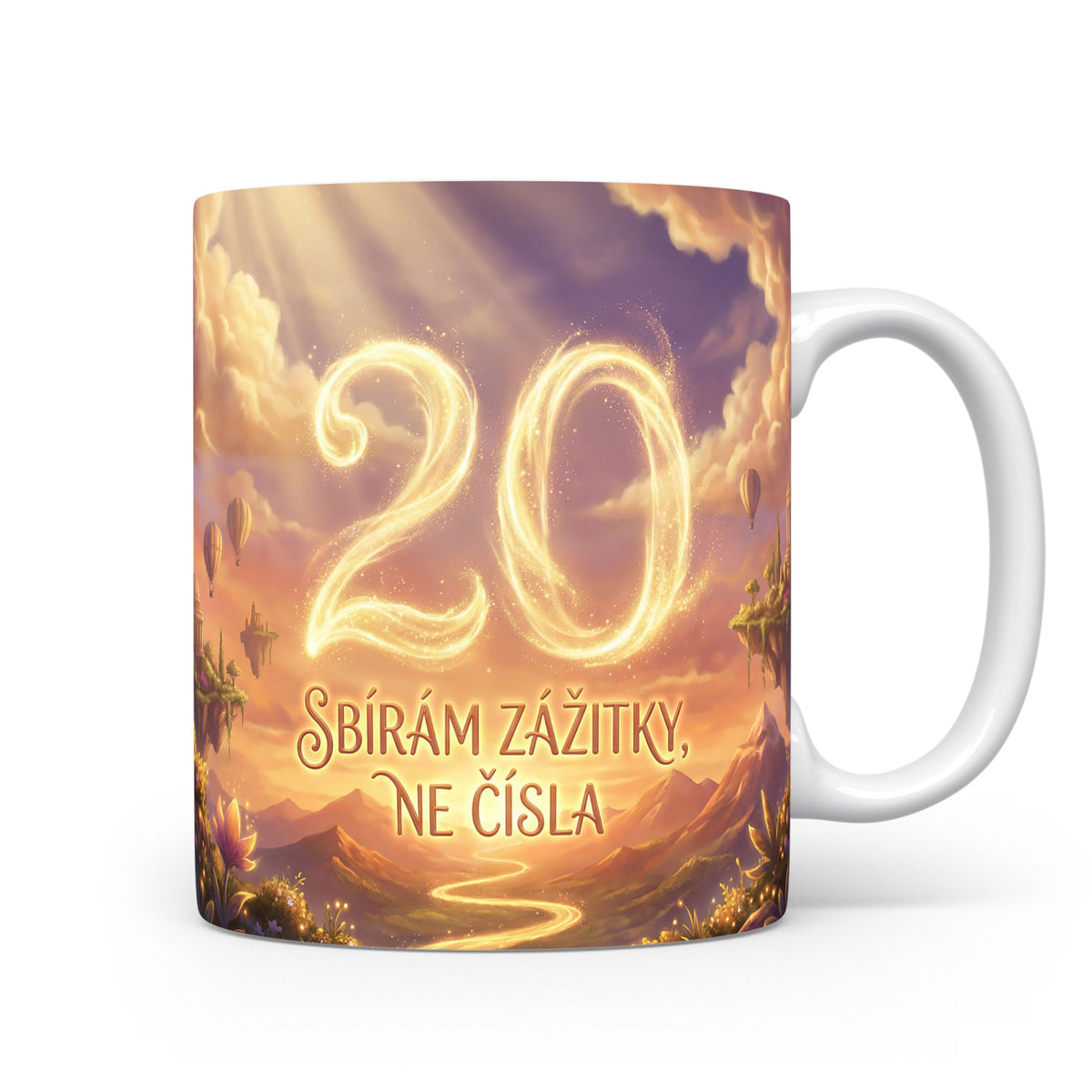 Hrnček s nápisem 'Sbírám zážitky, ne čísla'