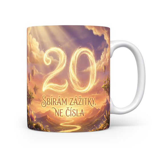 Hrnček s nápisem 'Sbírám zážitky, ne čísla'