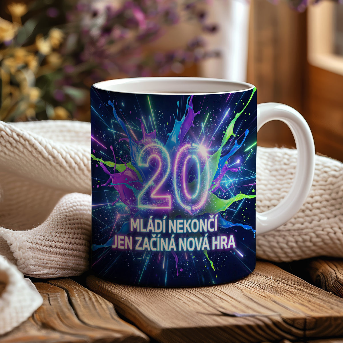 Narozeninový hrnek 20 let – MLÁDÍ NEKONČÍ JEN ZAČÍNÁ NOVÁ HRA