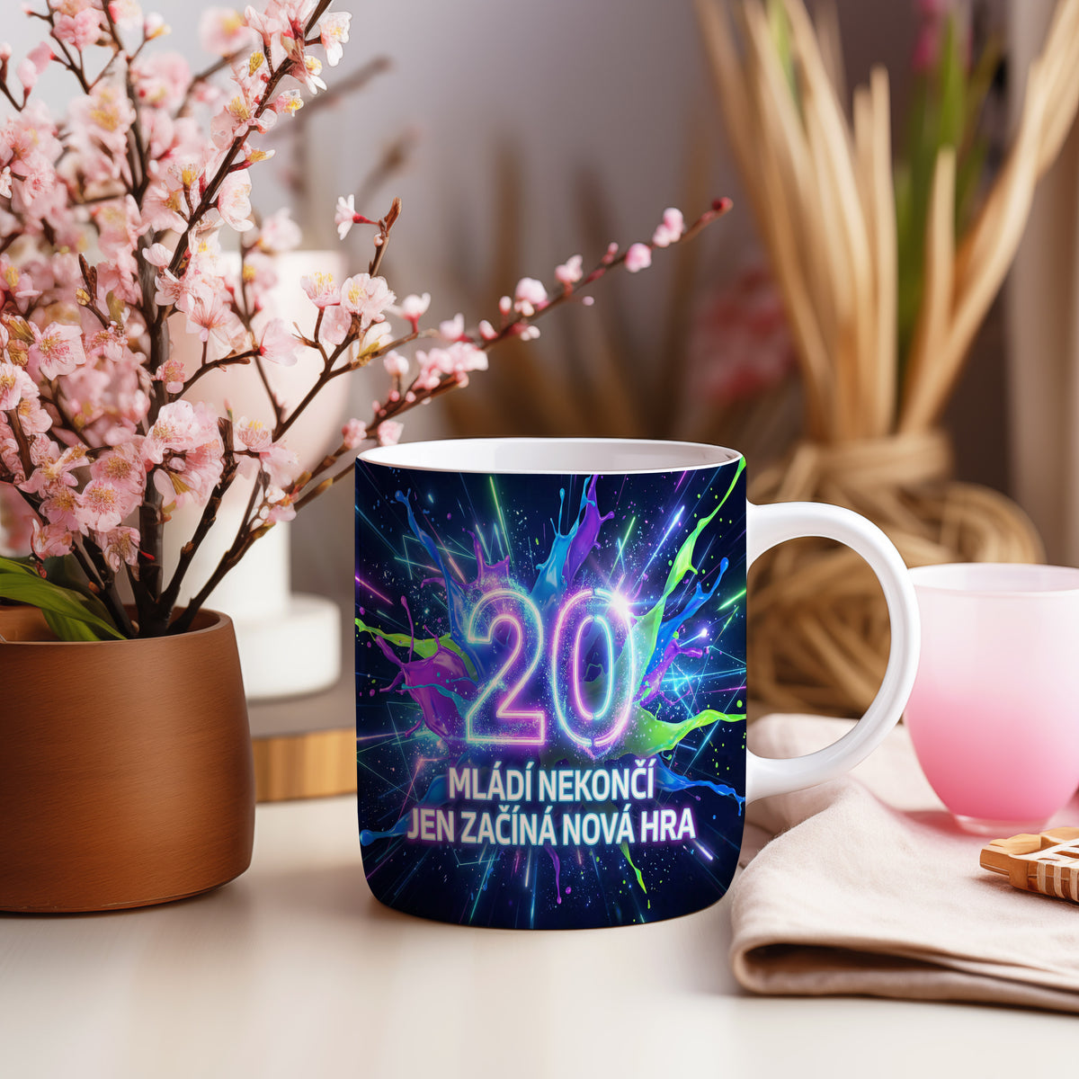 Narozeninový hrnek 20 let – MLÁDÍ NEKONČÍ JEN ZAČÍNÁ NOVÁ HRA