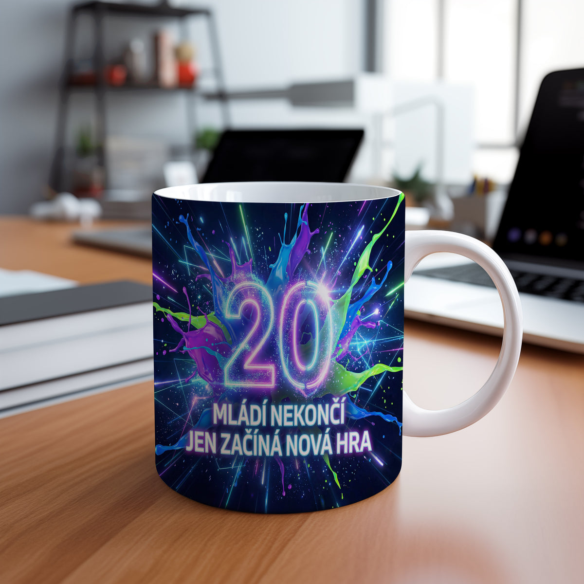 Narozeninový hrnek 20 let – MLÁDÍ NEKONČÍ JEN ZAČÍNÁ NOVÁ HRA