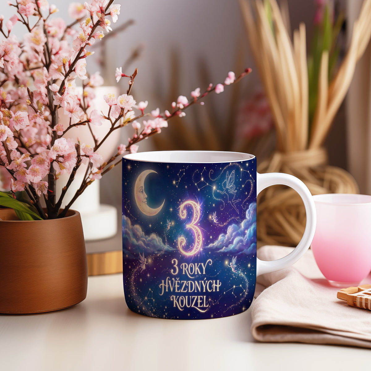 Narozeninový hrnek 3 roky – 3 ROKY HVĚZDNÝCH KOUZEL