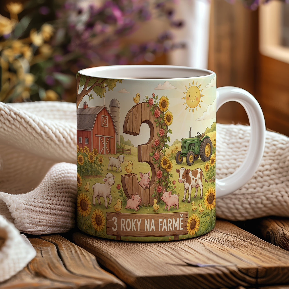 Narozeninový hrnek 3 roky – 3 ROKY NA FARMĚ