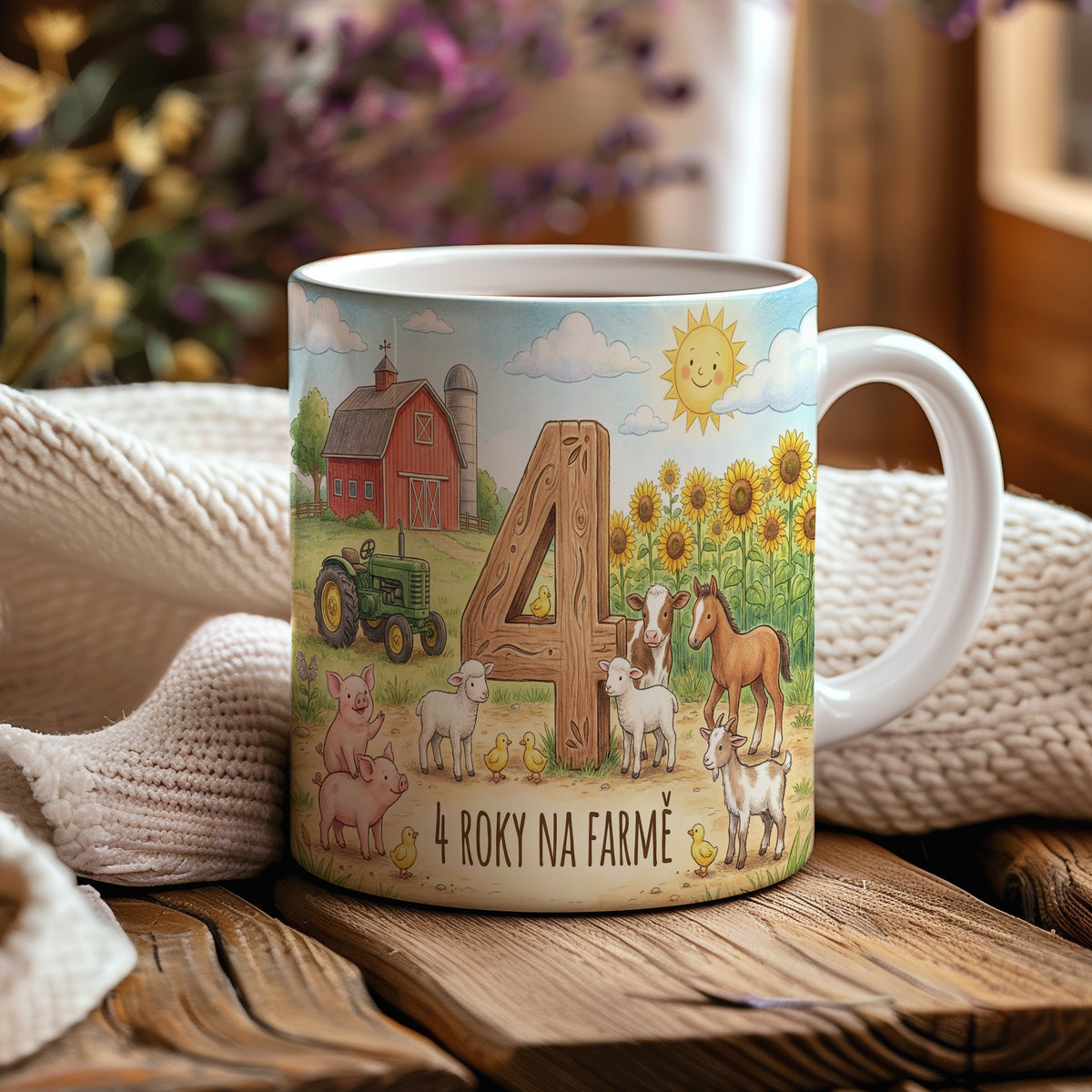 Narozeninový hrnek 4 roky – 4 ROKY NA FARMĚ