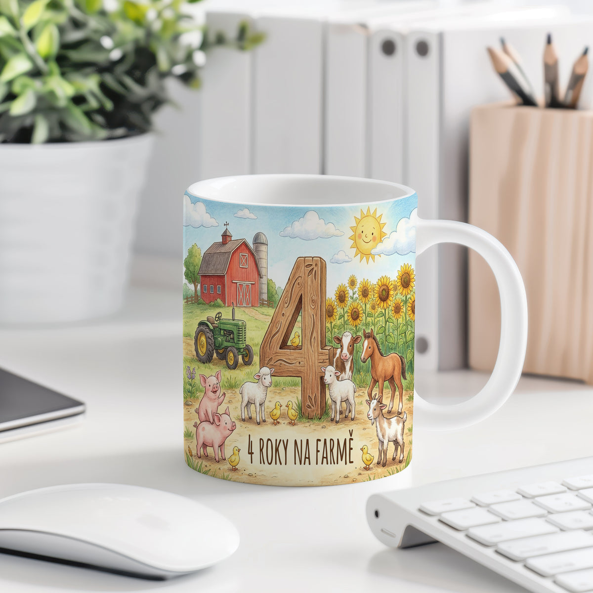 Narozeninový hrnek 4 roky – 4 ROKY NA FARMĚ