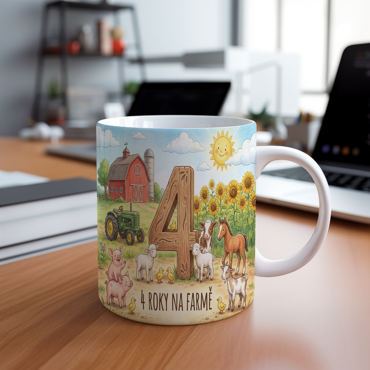 Narozeninový hrnek 4 roky – 4 ROKY NA FARMĚ