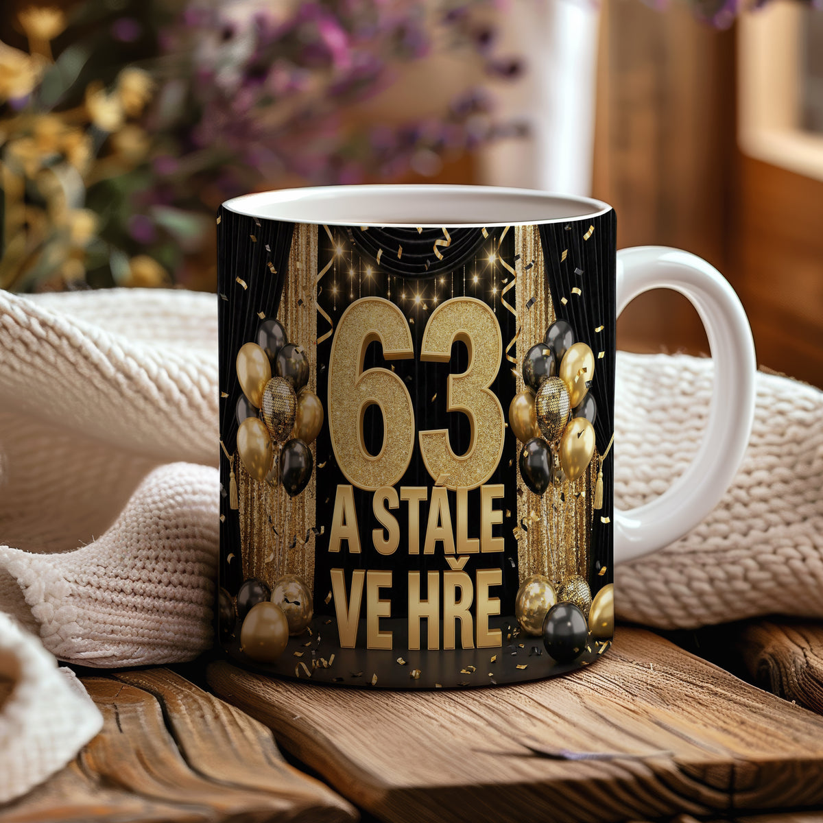 Narozeninový hrnek 63 let – A STÁLE VE HŘE