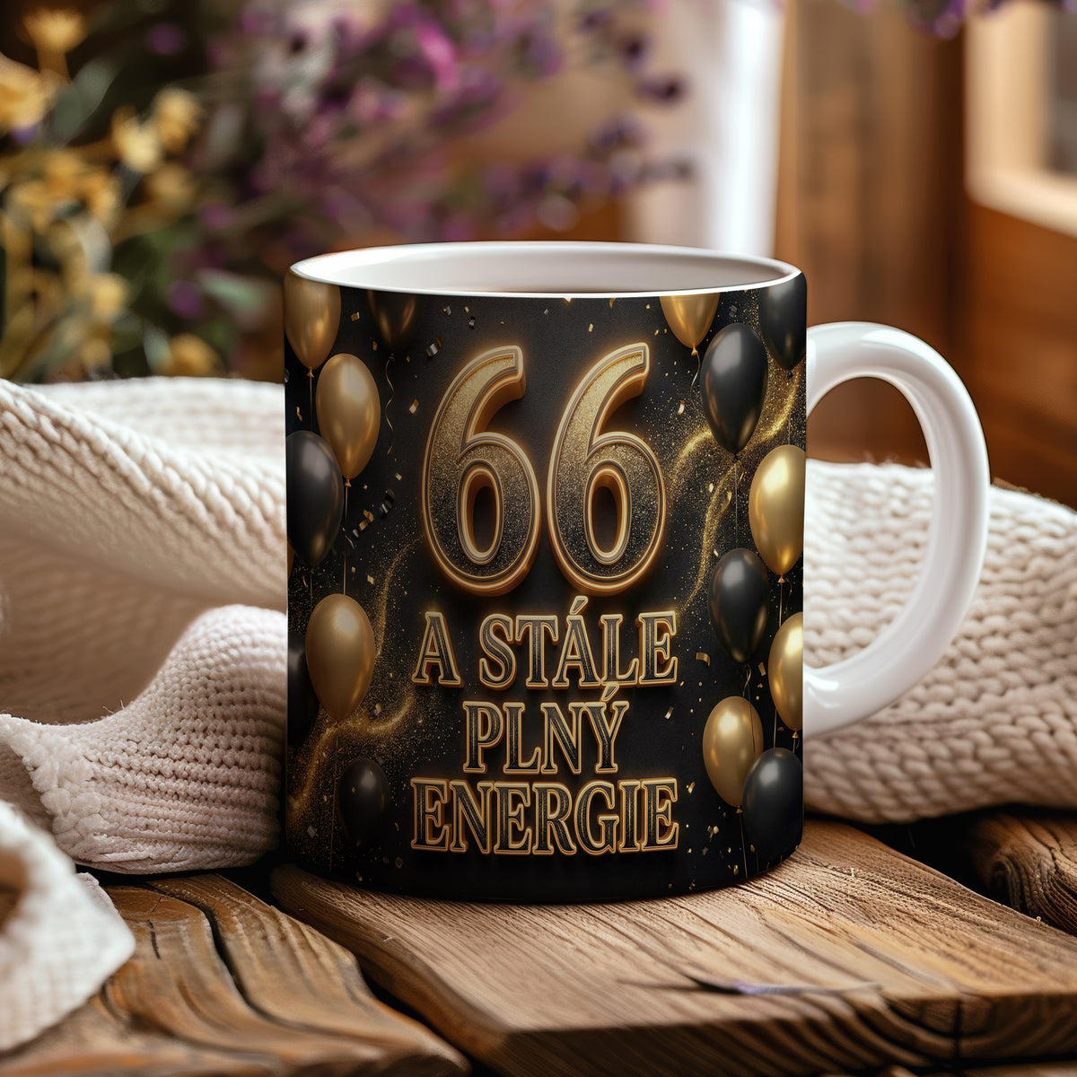 Narozeninový hrnek 66 let – A STÁLE PLNÝ ENERGIE