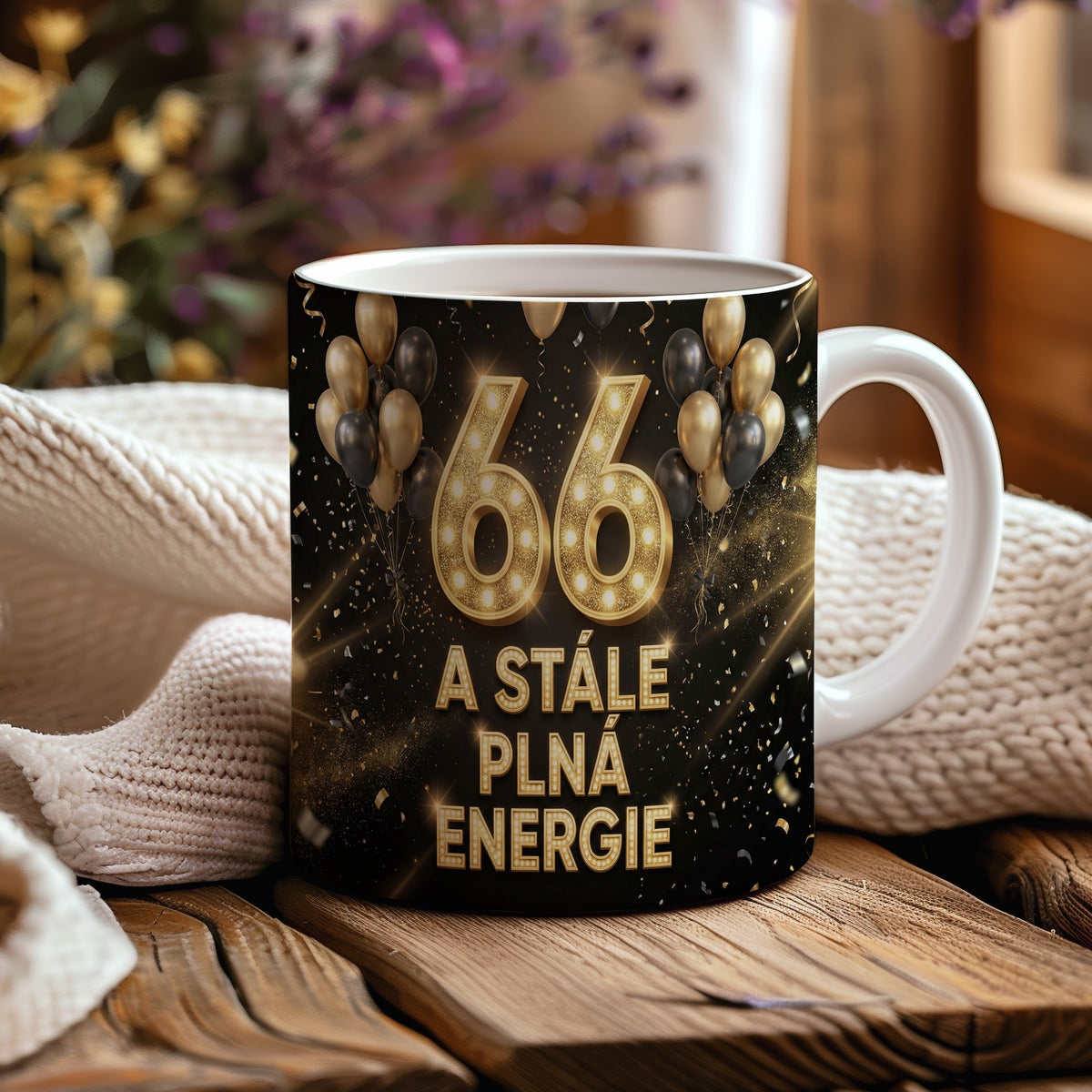 Narozeninový hrnek 66 let – A STÁLE PLNÁ ENERGIE