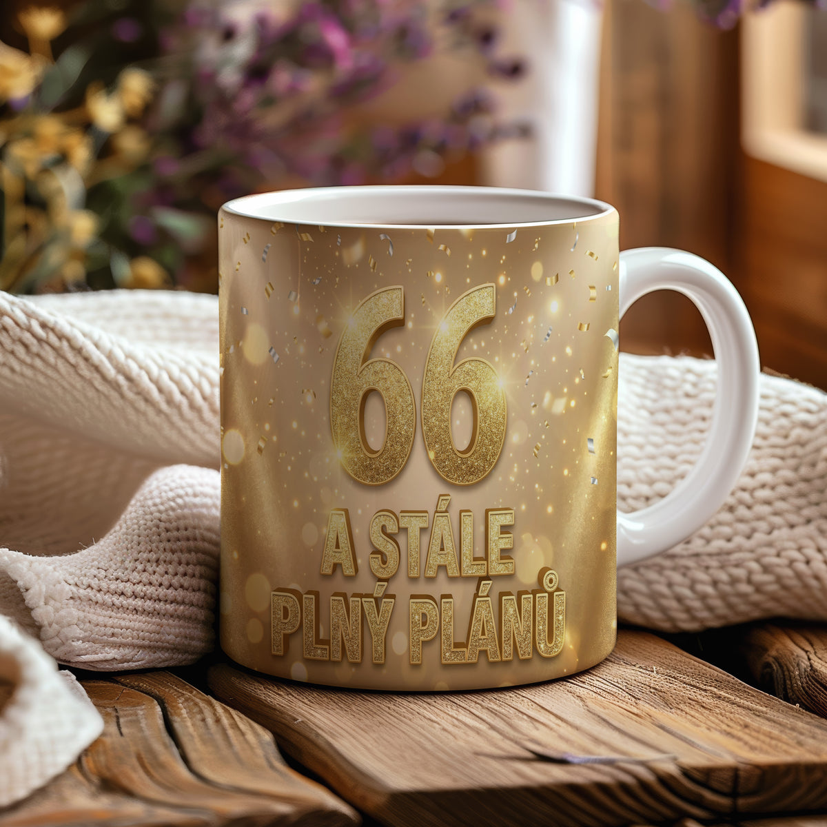 Narozeninový hrnek 66 let – A STÁLE PLNÝ PLÁNŮ