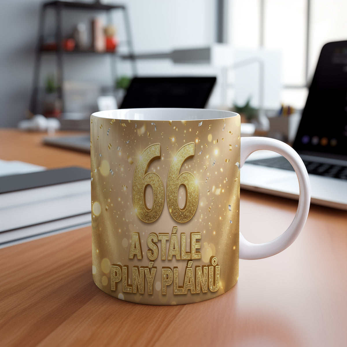 Narozeninový hrnek 66 let – A STÁLE PLNÝ PLÁNŮ