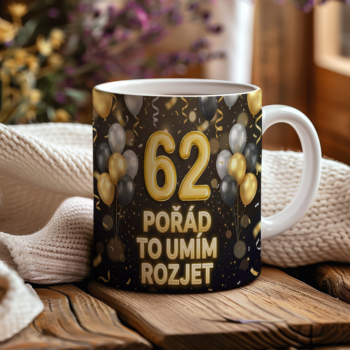 Narozeninový hrnek 62 let – POŘÁD TO UMÍM ROZJET