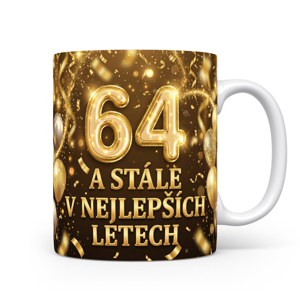 Narozeninový hrnek s číslem 64