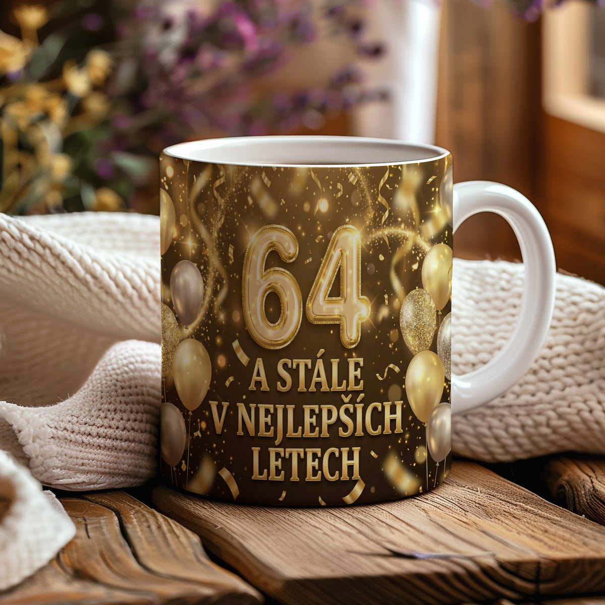 Narozeninový hrnek 64 let – A STÁLE V NEJLEPŠÍCH LETECH