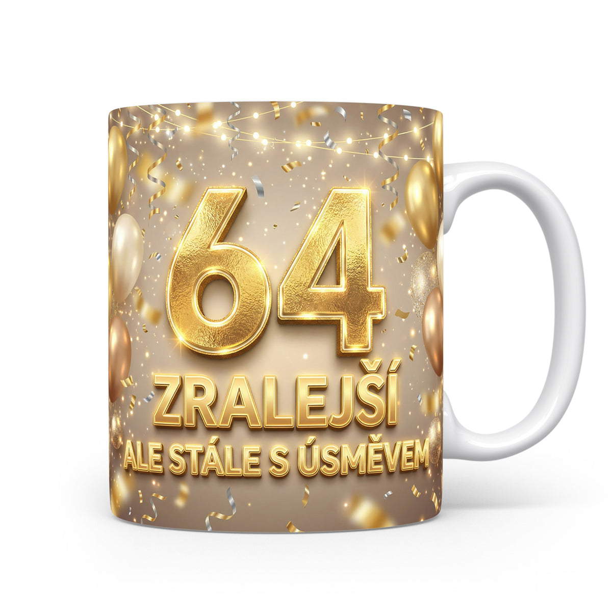 Narozeninový hrnek s věkem 64