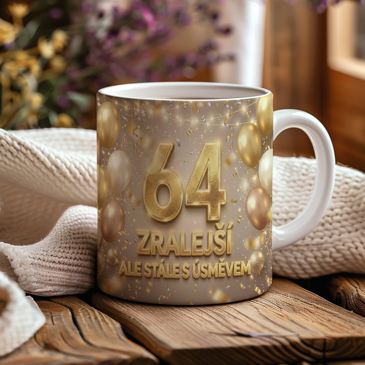 Narozeninový hrnek 64 let – ZRALEJŠÍ ALE STÁLE S ÚSMĚVEM