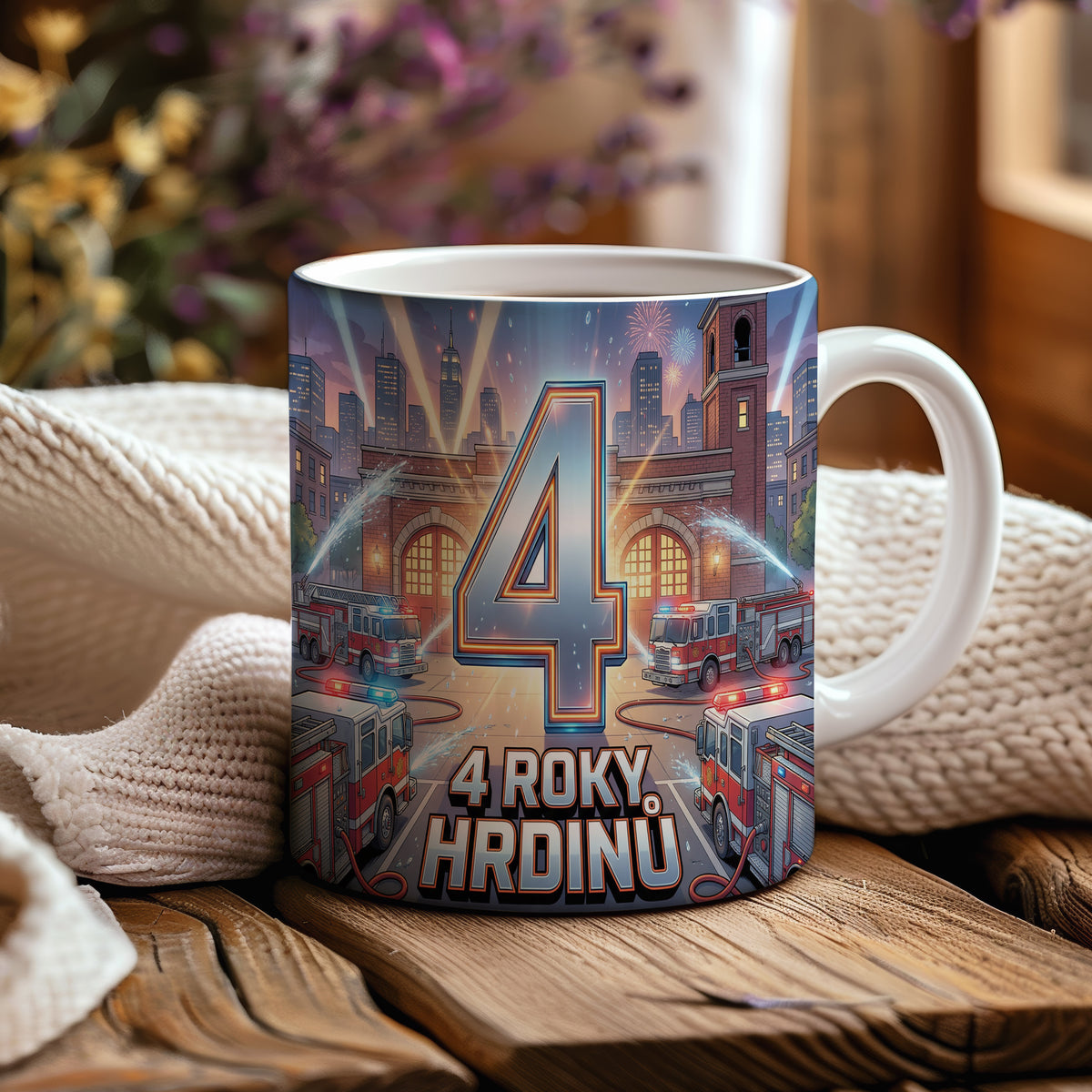 Narozeninový hrnek 4 roky – 4 ROKY HRDINŮ