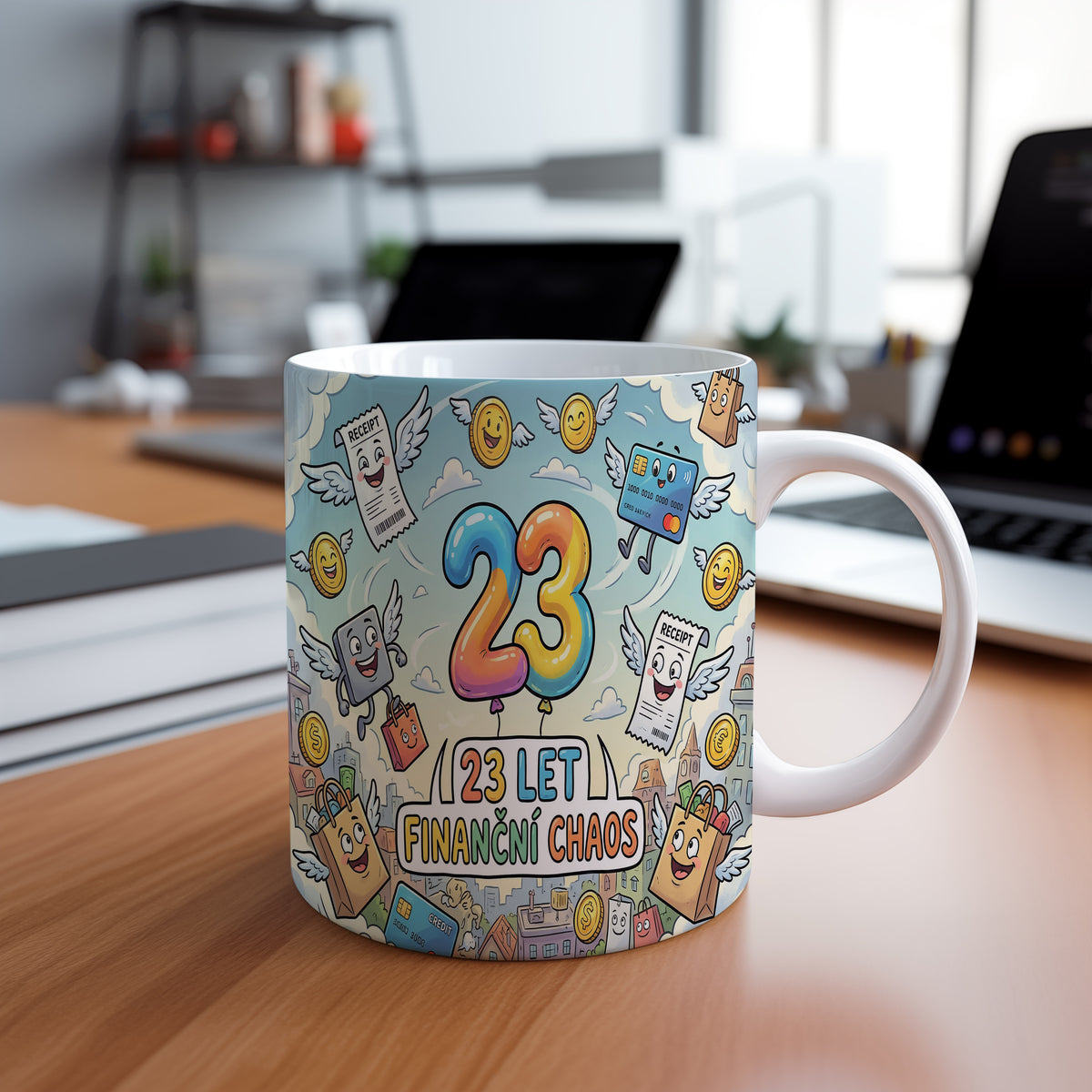 Narozeninový hrnek 23 let – 23 LET FINANČNÍ CHAOS