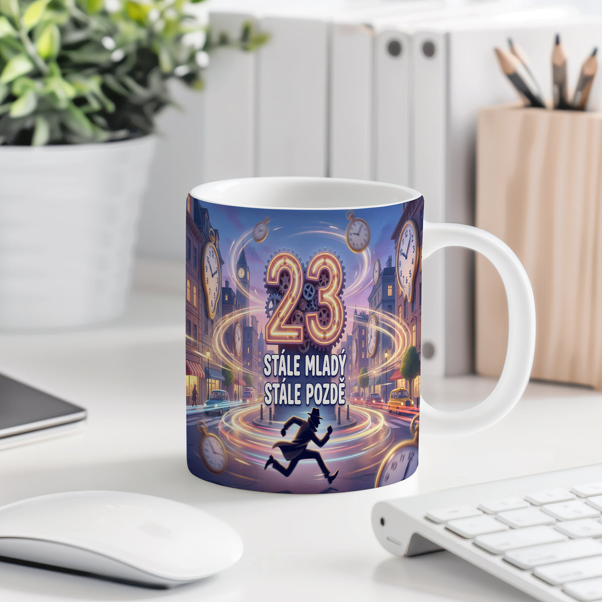 Narozeninový hrnek 23 let – STÁLE MLADÝ STÁLE POZDĚ