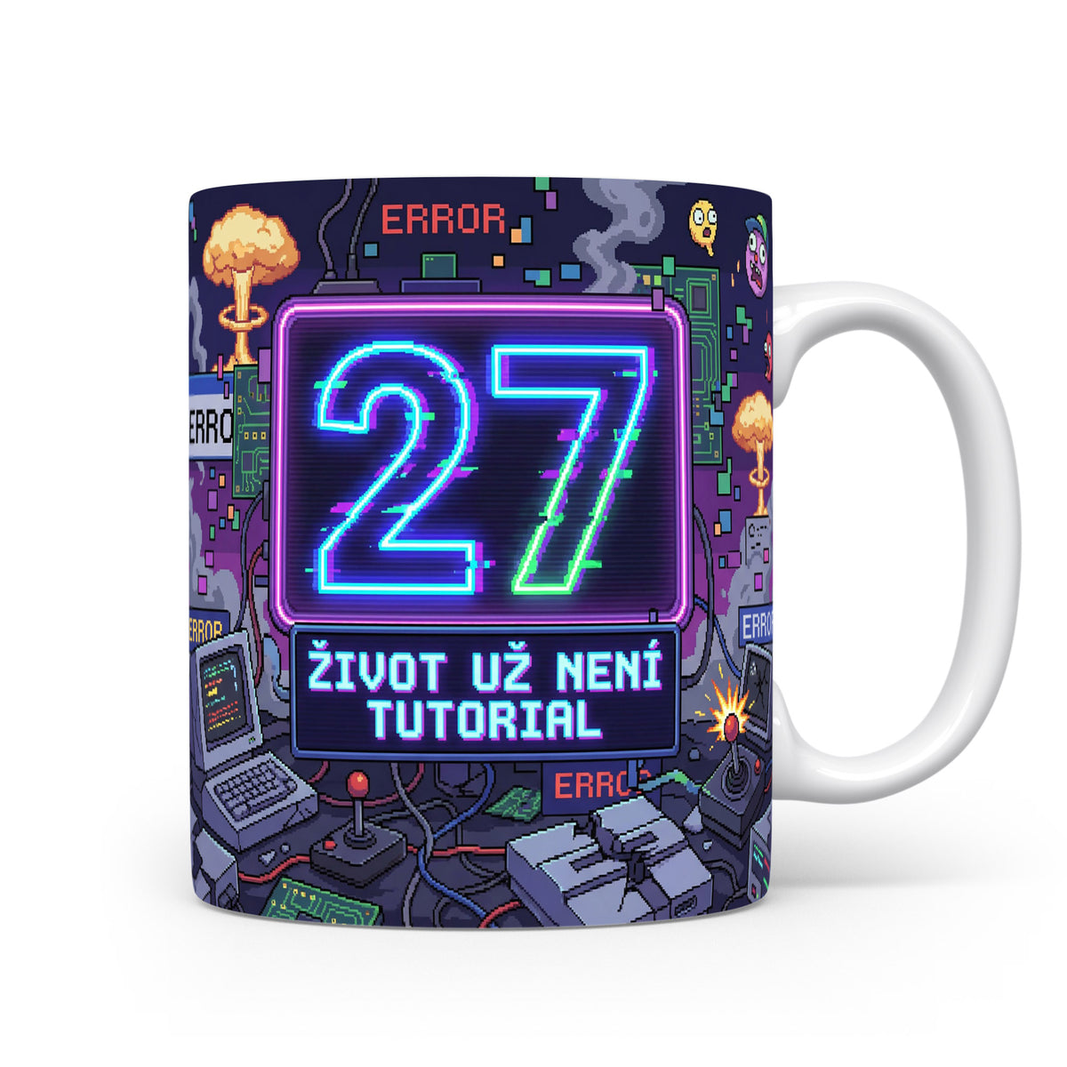 Narozeninový hrnek s věkem 27 a herním motivem