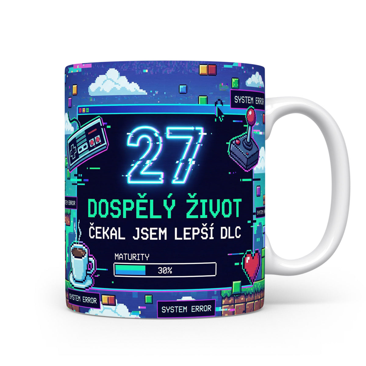 Herní hrnek s číslem 27 a hláškou
