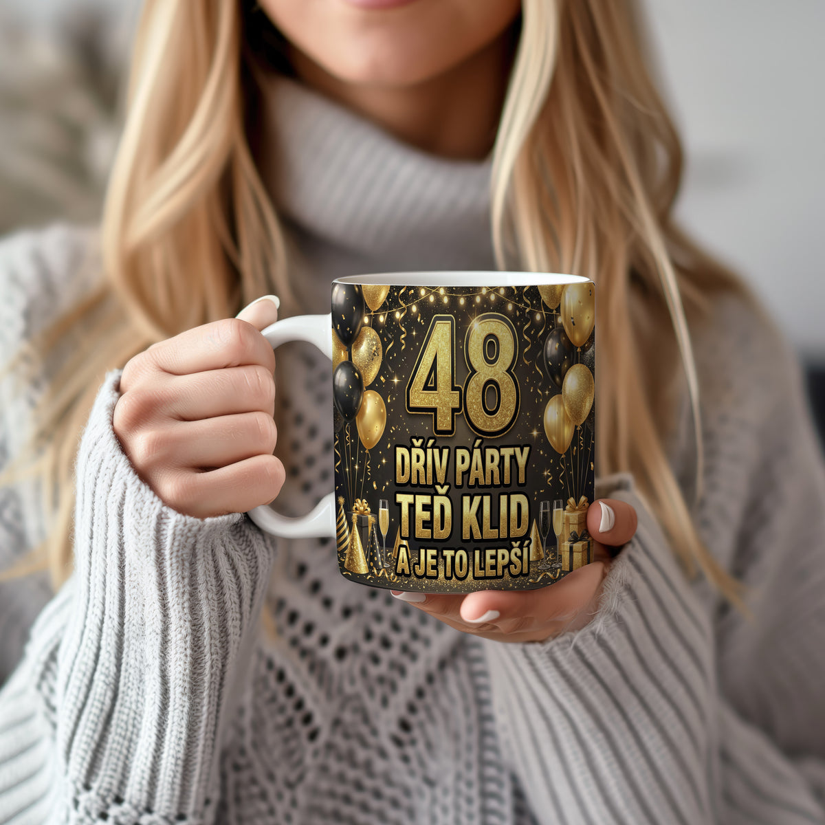 Narozeninový hrnek 48 let – DŘÍV PÁRTY TEĎ KLID A JE TO LEPŠÍ