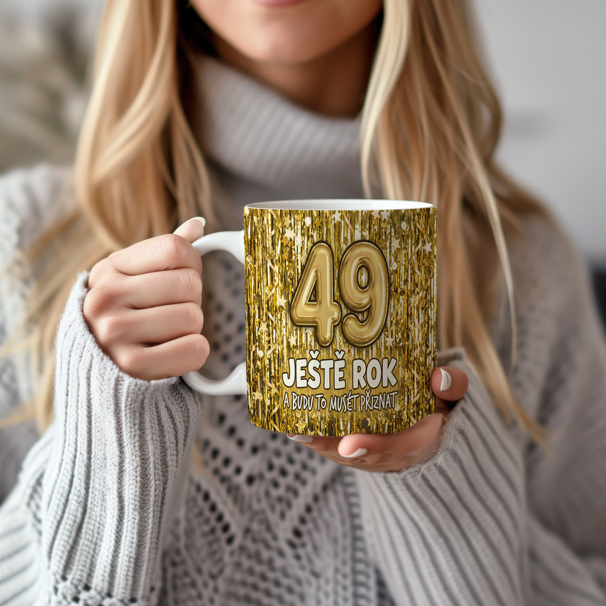 Narozeninový hrnek 49 let – JEŠTĚ ROK A BUDU TO MUSET PŘIZNAT