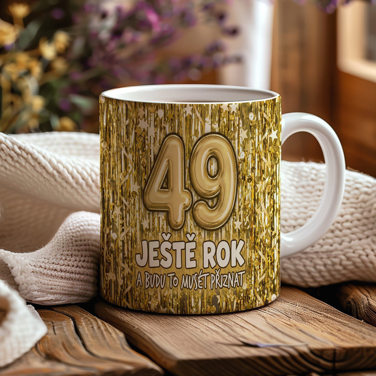 Narozeninový hrnek 49 let – JEŠTĚ ROK A BUDU TO MUSET PŘIZNAT