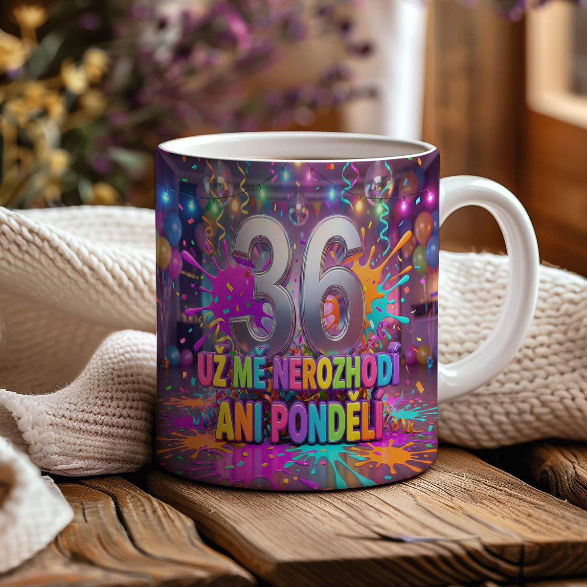 Narozeninový hrnek 36 let – UŽ MĚ NEROZHODÍ ANI PONDĚLÍ