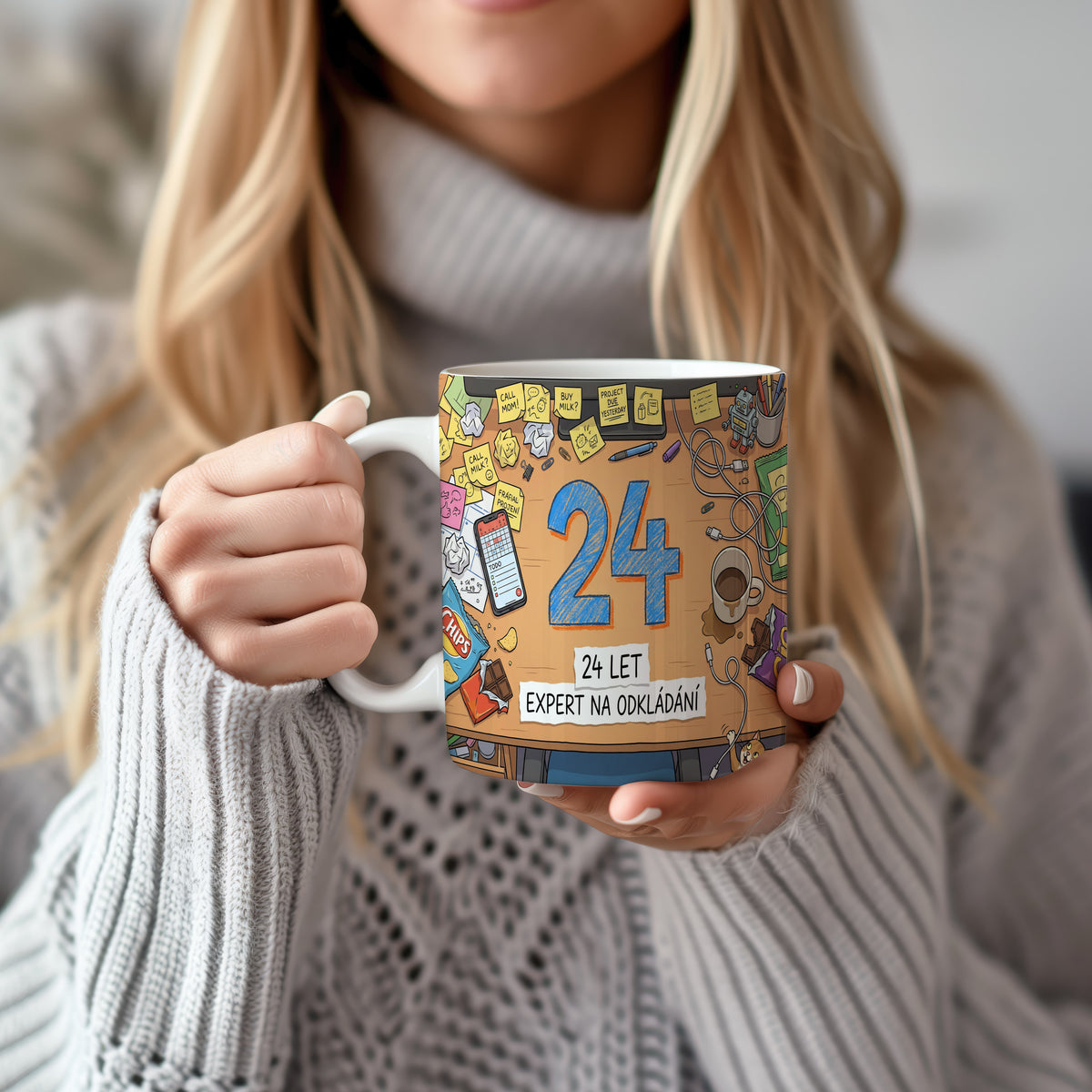 Narozeninový hrnek 24 let – 24 LET EXPERT NA ODKLÁDÁNÍ