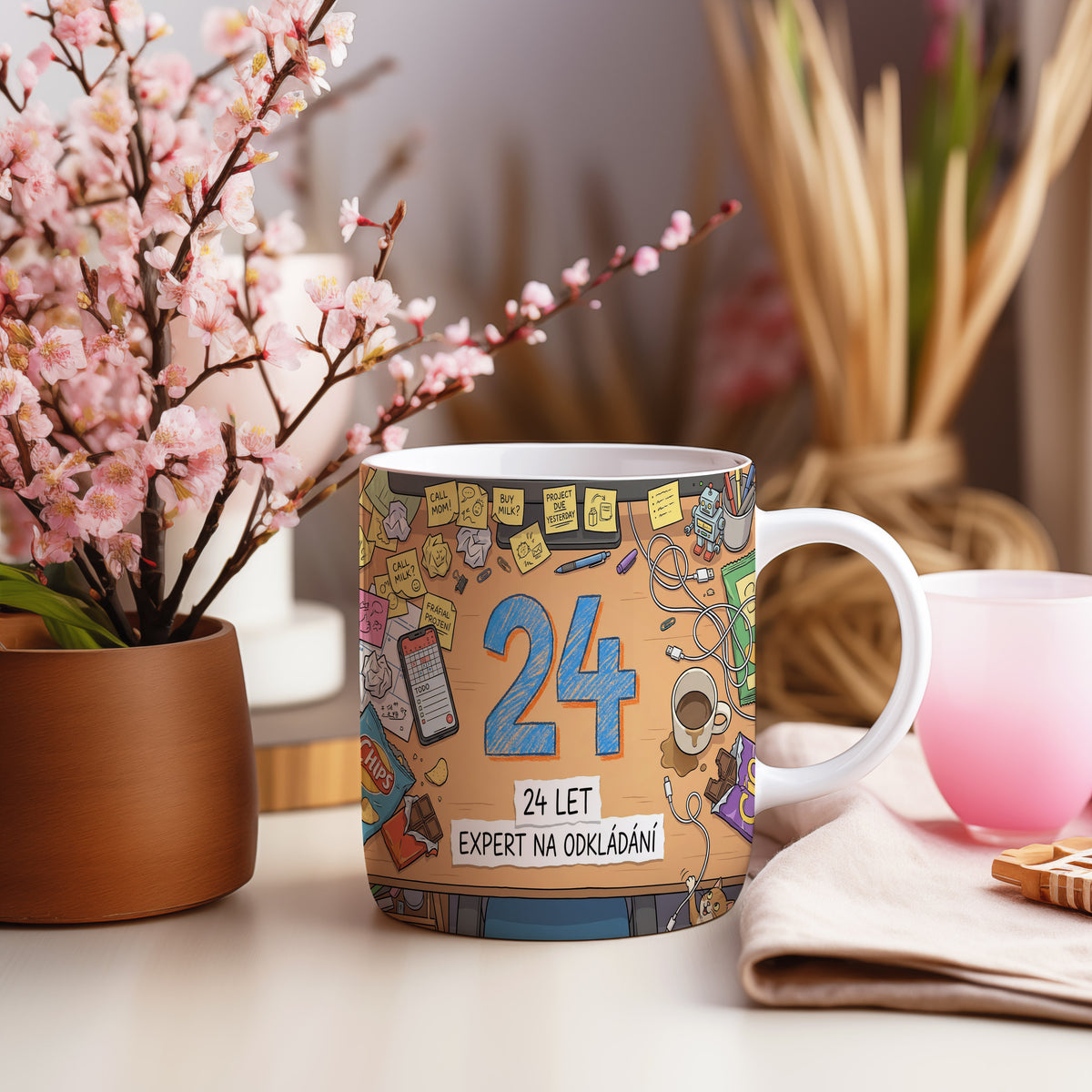 Narozeninový hrnek 24 let – 24 LET EXPERT NA ODKLÁDÁNÍ